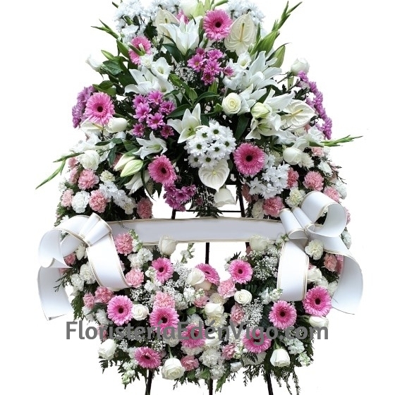 Corona Funeraria Rosa Variada